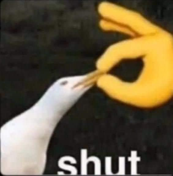 Chim bị bóp mồm: shut up!
